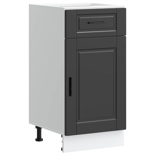 Kitchen Base Cabinet "Porto" Black Engineered Wood Kitchen Base Cabinet "Porto" Black Engineered Wood