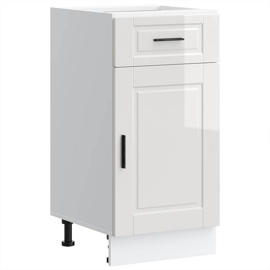 Kitchen Base Cabinet "Porto" High Gloss White Engineered Wood Kitchen Base Cabinet "Porto" High Gloss White Engineered Wood