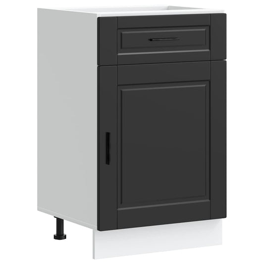 Kitchen Base Cabinet "Porto" Black Engineered Wood Kitchen Base Cabinet "Porto" Black Engineered Wood