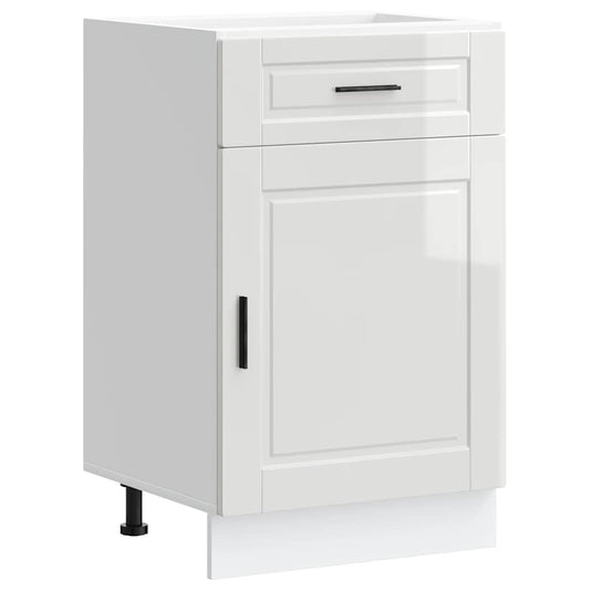 Kitchen Base Cabinet "Porto" High Gloss White Engineered Wood Kitchen Base Cabinet "Porto" High Gloss White Engineered Wood