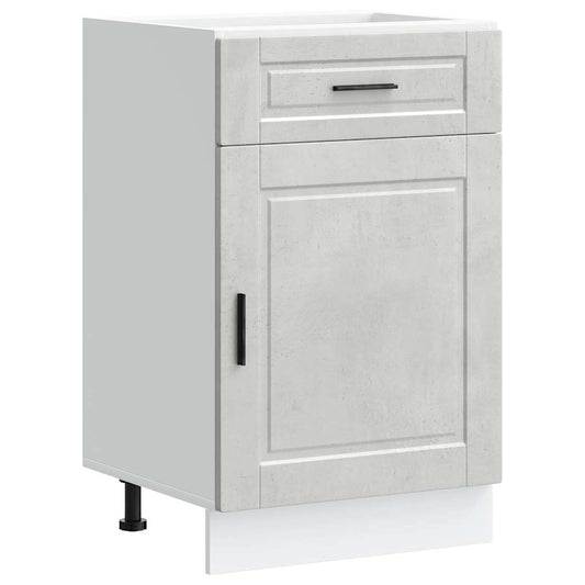Kitchen Base Cabinet "Porto" Concrete Grey Engineered Wood Kitchen Base Cabinet "Porto" Concrete Grey Engineered Wood