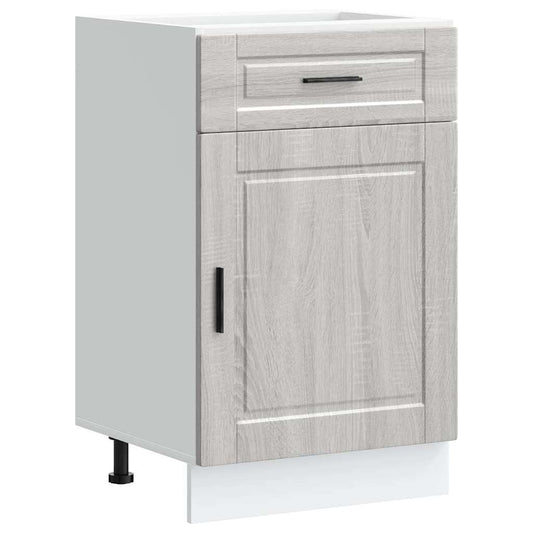Kitchen Base Cabinet "Porto" Grey Sonoma Engineered Wood Kitchen Base Cabinet "Porto" Grey Sonoma Engineered Wood