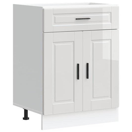 Kitchen Base Cabinet "Porto" High Gloss White Engineered Wood Kitchen Base Cabinet "Porto" High Gloss White Engineered Wood