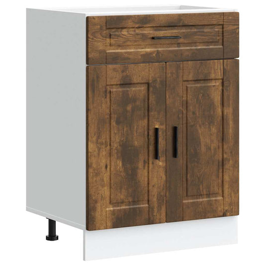Kitchen Base Cabinet "Porto" Smoked Oak Engineered Wood Kitchen Base Cabinet "Porto" Smoked Oak Engineered Wood