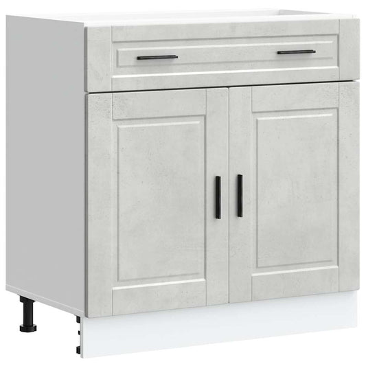 Kitchen Base Cabinet "Porto" Concrete Grey Engineered Wood Kitchen Base Cabinet "Porto" Concrete Grey Engineered Wood