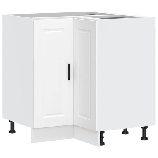 Kitchen Corner Base Cabinet "Porto" White Engineered Wood Kitchen Corner Base Cabinet "Porto" White Engineered Wood