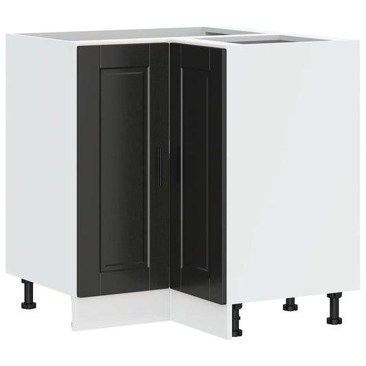 Kitchen Corner Base Cabinet "Porto" Black Engineered Wood Kitchen Corner Base Cabinet "Porto" Black Engineered Wood