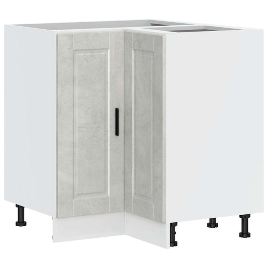 Kitchen Corner Base Cabinet "Porto" Concrete Grey Engineered Wood Kitchen Corner Base Cabinet "Porto" Concrete Grey Engineered Wood