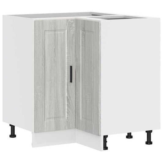 Kitchen Corner Base Cabinet "Porto" Grey Sonoma Engineered Wood Kitchen Corner Base Cabinet "Porto" Grey Sonoma Engineered Wood