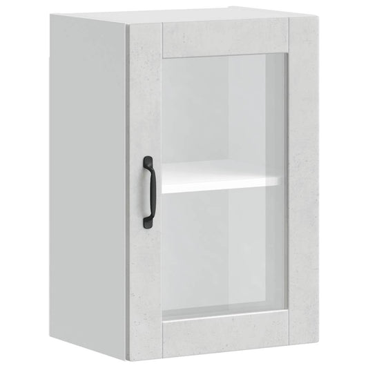 Kitchen Wall Cabinet with Glass Door Porto Concrete Grey Kitchen Wall Cabinet with Glass Door Porto Concrete Grey