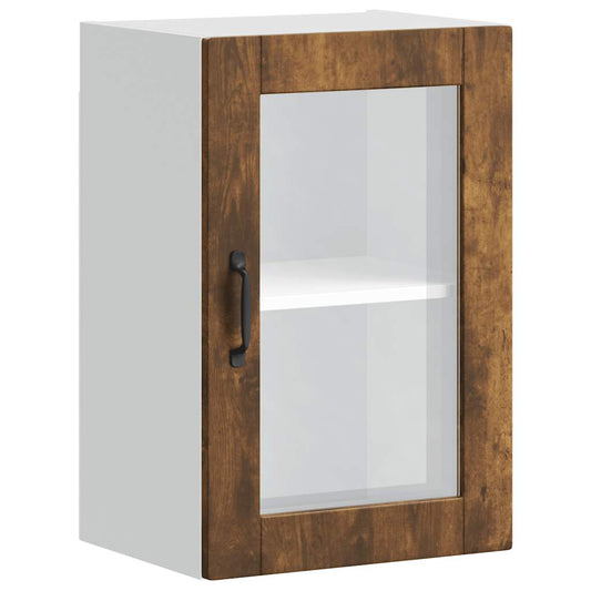 Kitchen Wall Cabinet with Glass Door Porto Smoked Oak Kitchen Wall Cabinet with Glass Door Porto Smoked Oak