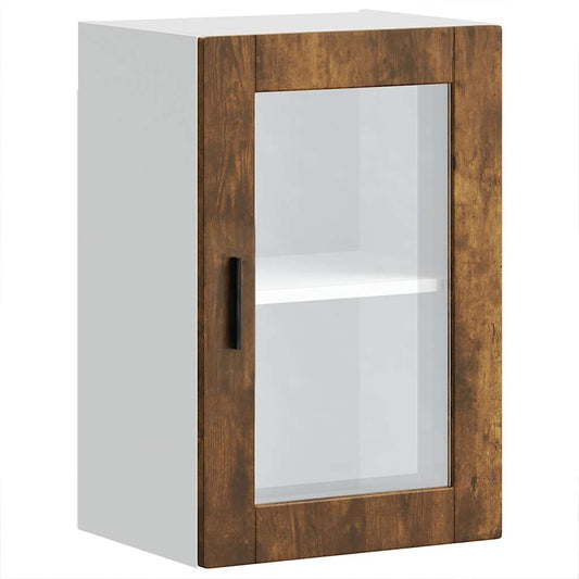 Kitchen Wall Cabinet with Glass Door "Porto" Smoked Oak Kitchen Wall Cabinet with Glass Door "Porto" Smoked Oak