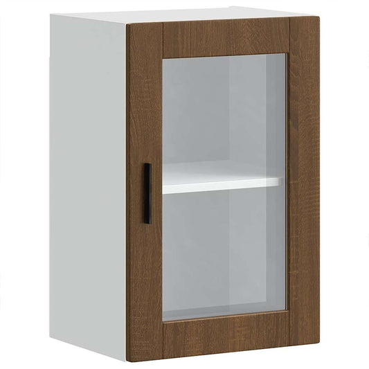 Kitchen Wall Cabinet with Glass Door "Porto" Brown Oak Kitchen Wall Cabinet with Glass Door "Porto" Brown Oak