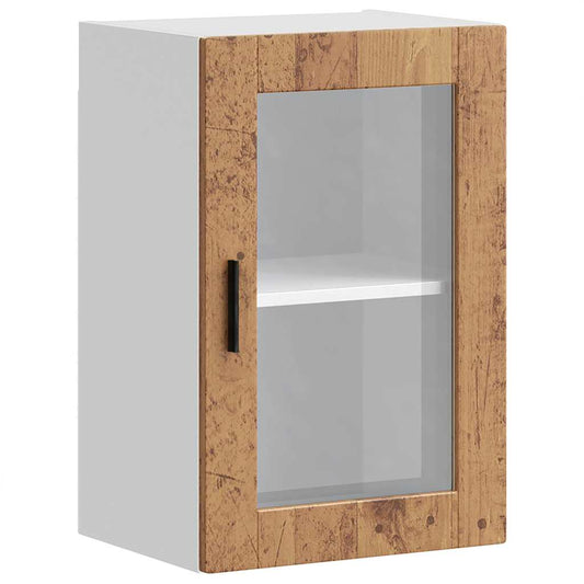 Kitchen Wall Cabinet with Glass Door "Porto" Old Wood Kitchen Wall Cabinet with Glass Door "Porto" Old Wood