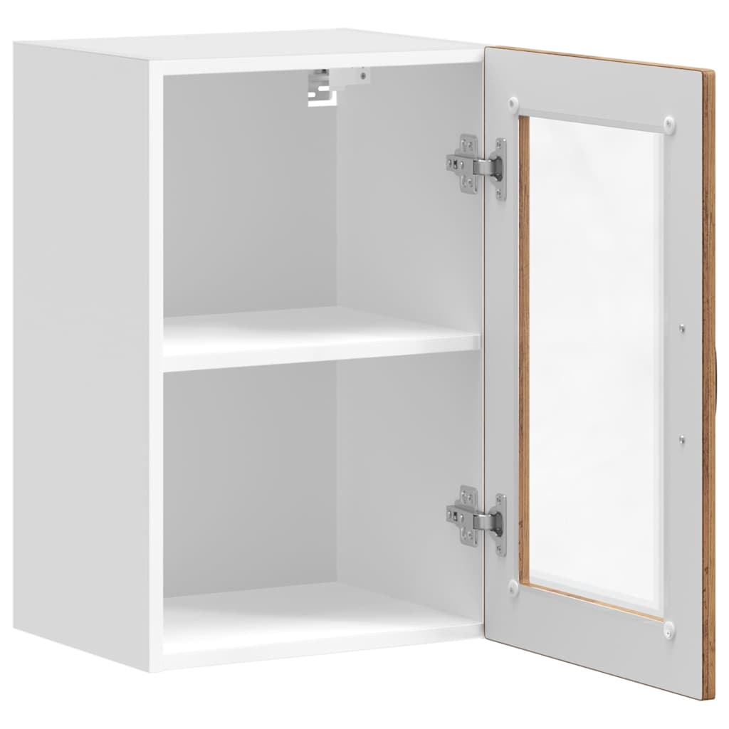 Kitchen Wall Cabinet with Glass Door "Porto" Old Wood