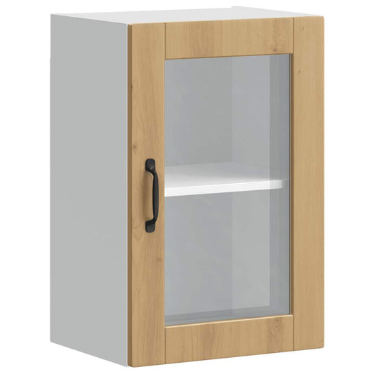 Kitchen Wall Cabinet with Glass Door Porto Artisan Oak Kitchen Wall Cabinet with Glass Door Porto Artisan Oak