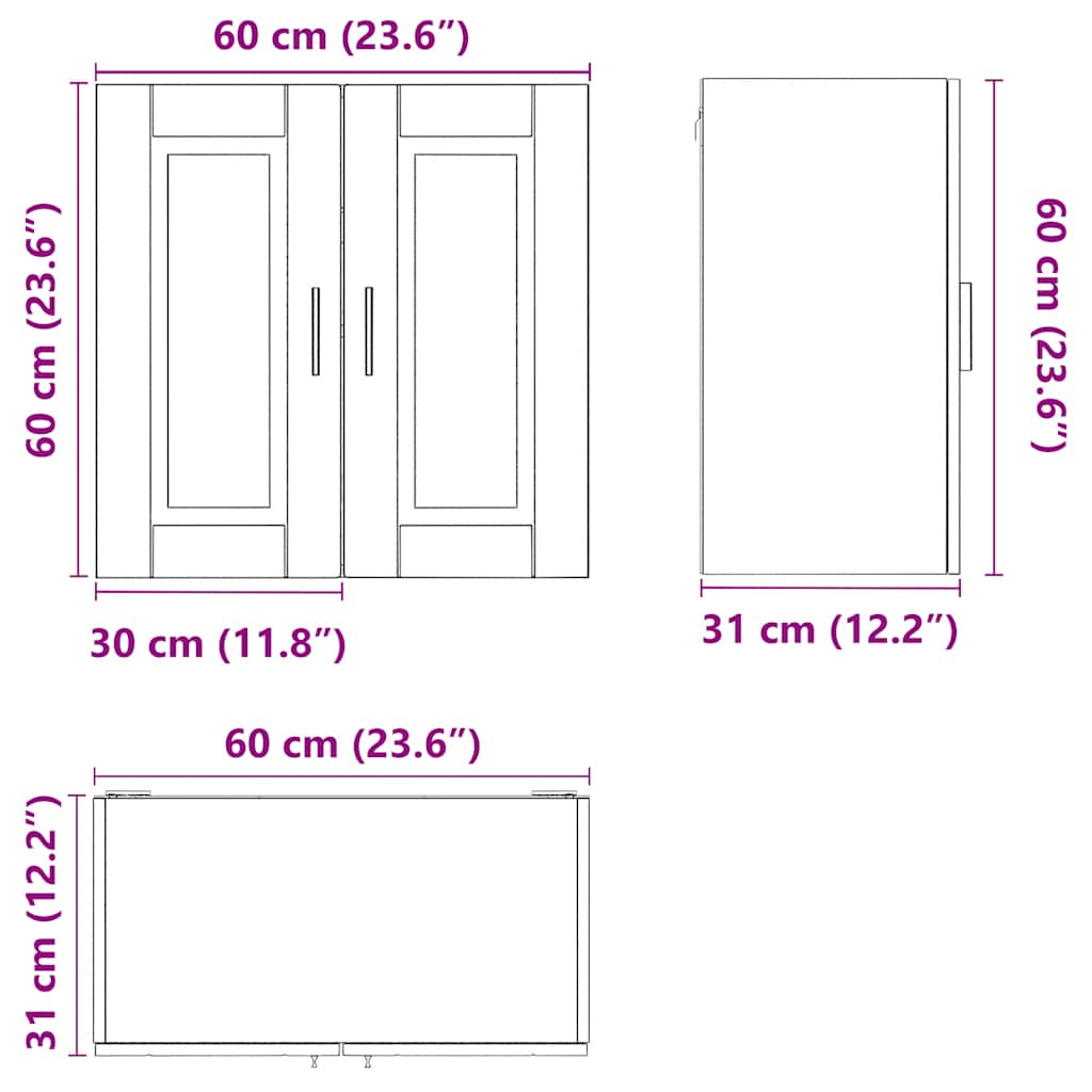 Kitchen Wall Cabinet "Porto" White Engineered Wood
