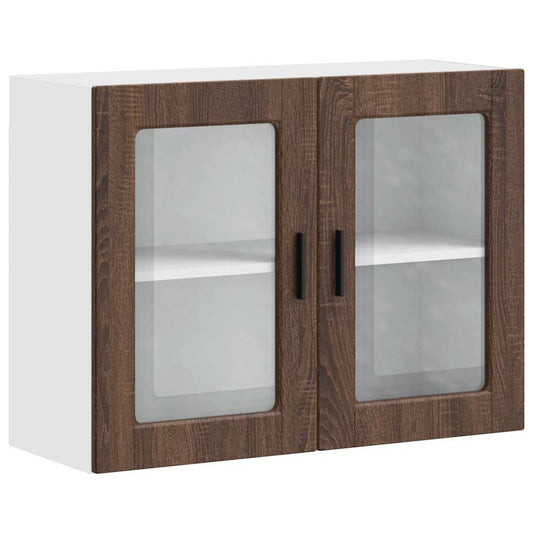Kitchen Wall Cabinet with Glass Door "Porto" Brown Oak Kitchen Wall Cabinet with Glass Door "Porto" Brown Oak