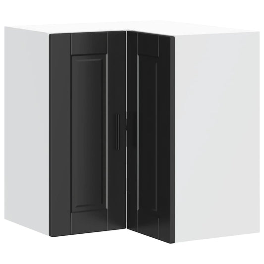 Kitchen Wall Corner Cabinet "Porto" Black Engineered Wood Kitchen Wall Corner Cabinet "Porto" Black Engineered Wood