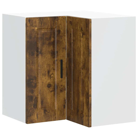 Kitchen Wall Corner Cabinet "Porto" Smoked Oak Engineered Wood Kitchen Wall Corner Cabinet "Porto" Smoked Oak Engineered Wood