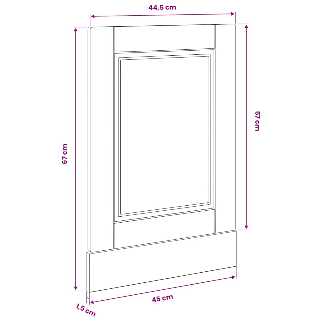 Dishwasher Panel Porto High Gloss White 45x1,5x57 cm Engineered Wood