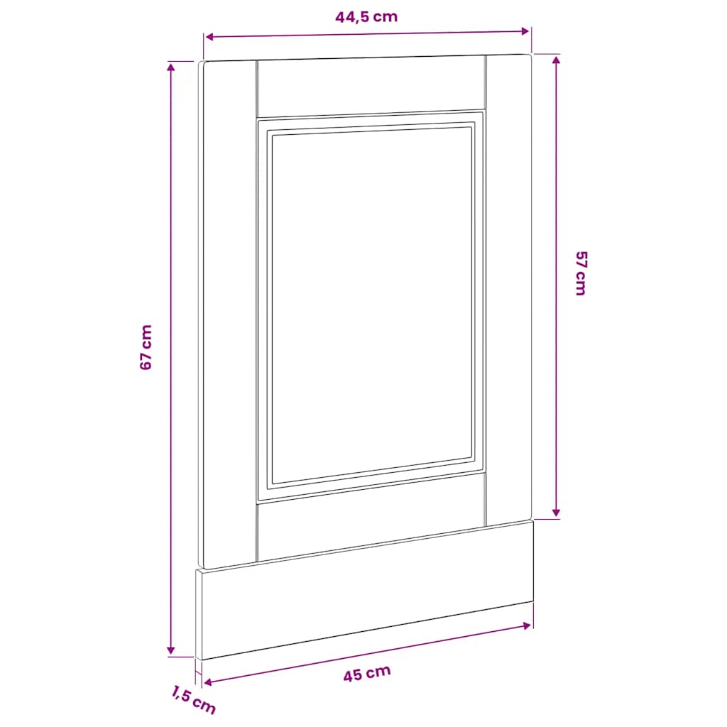 Dishwasher Panel Porto Concrete Grey 45x1,5x57 cm Engineered Wood