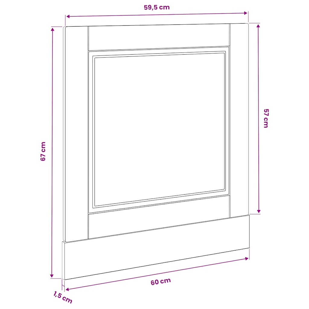 Dishwasher Panel "Porto" Concrete Grey 60x1,5x57 cm Engineered Wood