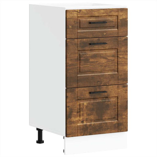 Kitchen Base Cabinet "Porto" Smoked Oak Engineered Wood Kitchen Base Cabinet "Porto" Smoked Oak Engineered Wood