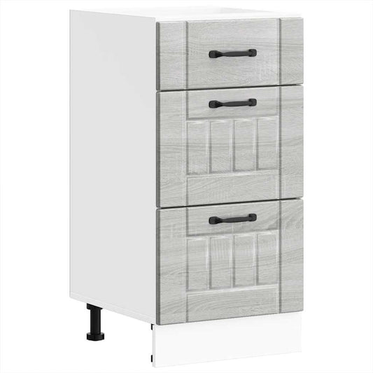 Kitchen Base Cabinet "Lucca" Grey Sonoma Engineered Wood Kitchen Base Cabinet "Lucca" Grey Sonoma Engineered Wood