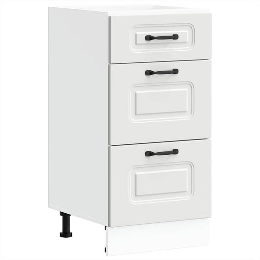 Kitchen Base Cabinet "Kalmar" White Engineered Wood Kitchen Base Cabinet "Kalmar" White Engineered Wood