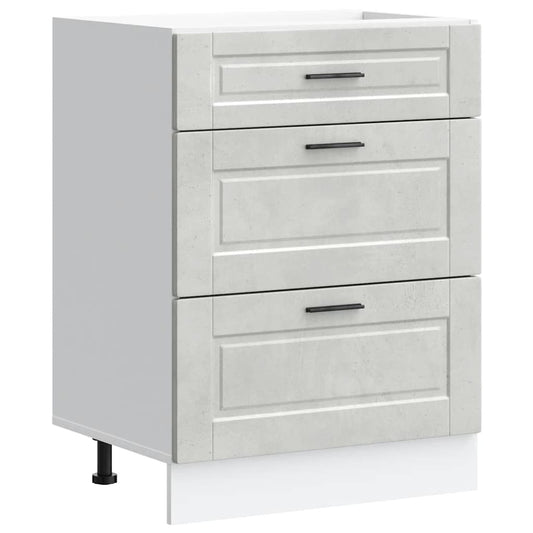 Kitchen Base Cabinet "Porto" Concrete Grey Engineered Wood Kitchen Base Cabinet "Porto" Concrete Grey Engineered Wood