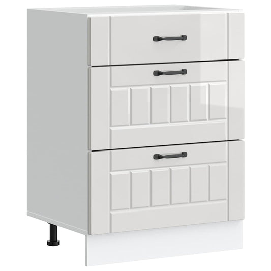 Kitchen Base Cabinet "Lucca" High Gloss White Engineered Wood Kitchen Base Cabinet "Lucca" High Gloss White Engineered Wood