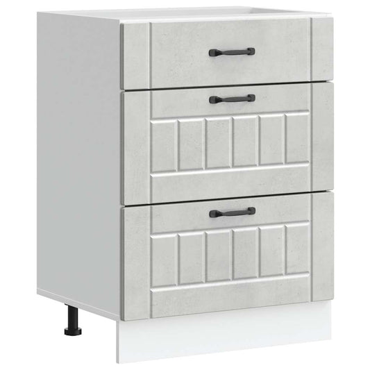 Kitchen Base Cabinet "Lucca" Concrete Grey Engineered Wood Kitchen Base Cabinet "Lucca" Concrete Grey Engineered Wood