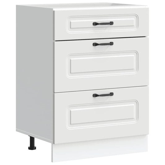 Kitchen Base Cabinet "Kalmar" White Engineered Wood Kitchen Base Cabinet "Kalmar" White Engineered Wood