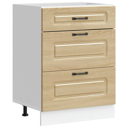 Kitchen Base Cabinet "Kalmar" Sonoma Oak Engineered Wood Kitchen Base Cabinet "Kalmar" Sonoma Oak Engineered Wood
