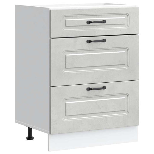 Kitchen Base Cabinet Kalmar Concrete Grey Engineered Wood Kitchen Base Cabinet Kalmar Concrete Grey Engineered Wood