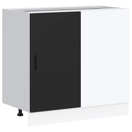 Kitchen Base Cabinet "Lyon" Black Engineered Wood Kitchen Base Cabinet "Lyon" Black Engineered Wood