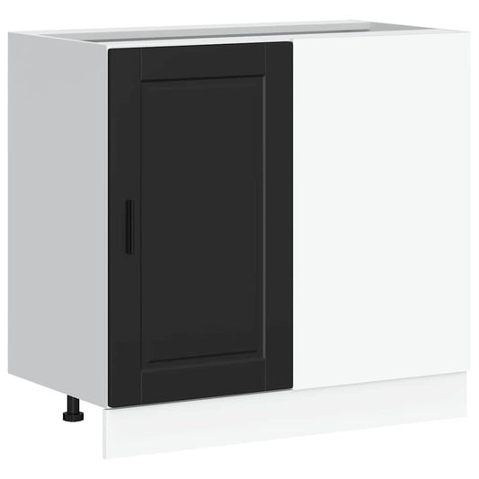 Kitchen Base Cabinet "Porto" Black Engineered Wood Kitchen Base Cabinet "Porto" Black Engineered Wood