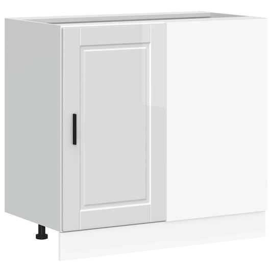 Kitchen Base Cabinet "Porto" High Gloss White Engineered Wood Kitchen Base Cabinet "Porto" High Gloss White Engineered Wood