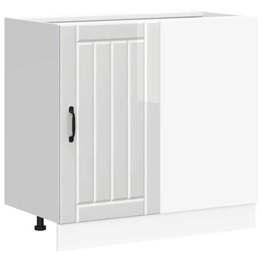Kitchen Base Cabinet "Lucca" High Gloss White Engineered Wood Kitchen Base Cabinet "Lucca" High Gloss White Engineered Wood