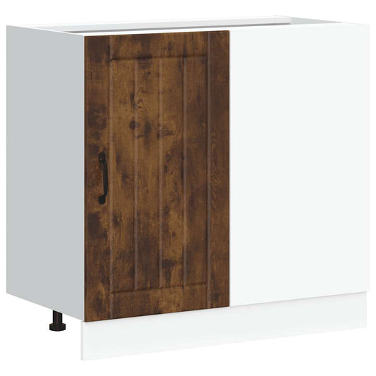 Kitchen Base Cabinet "Lucca" Smoked Oak Engineered Wood Kitchen Base Cabinet "Lucca" Smoked Oak Engineered Wood