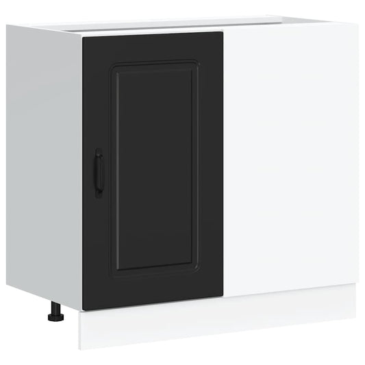 Kitchen Base Cabinet "Kalmar" Black Engineered Wood Kitchen Base Cabinet "Kalmar" Black Engineered Wood