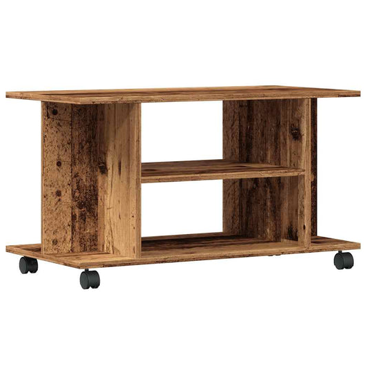 TV Cabinet with Castors Old Wood 80x40x45 cm Engineered Wood TV Cabinet with Castors Old Wood 80x40x45 cm Engineered Wood