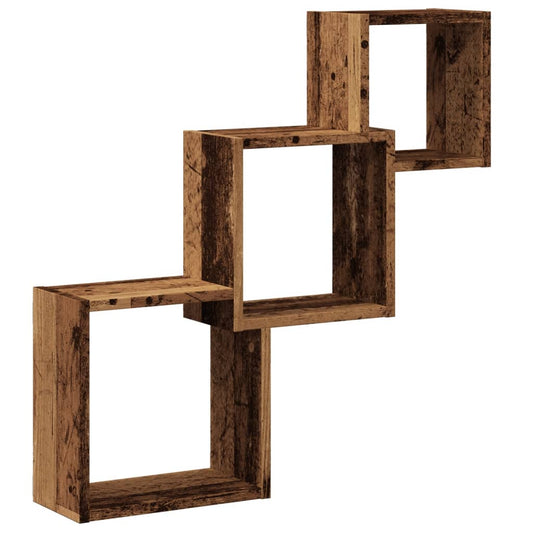Wall Cube Shelves Old Wood 68x15x68 cm Engineered Wood Wall Cube Shelves Old Wood 68x15x68 cm Engineered Wood