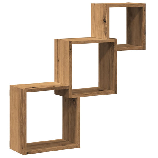 Wall Cube Shelves Artisan Oak 68x15x68 cm Engineered Wood Wall Cube Shelves Artisan Oak 68x15x68 cm Engineered Wood