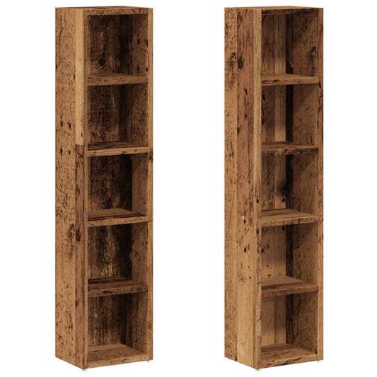 CD Cabinets 2 pcs Old Wood 21x16x93.5 cm Engineered Wood CD Cabinets 2 pcs Old Wood 21x16x93.5 cm Engineered Wood