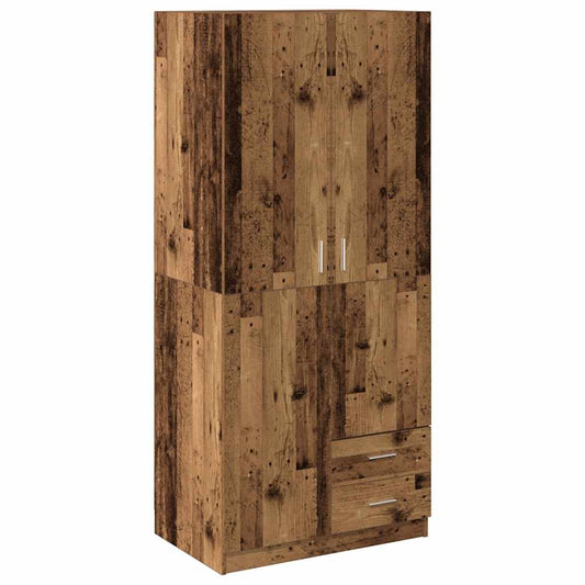Wardrobe Old Wood 80x52x180 cm Engineered Wood Wardrobe Old Wood 80x52x180 cm Engineered Wood