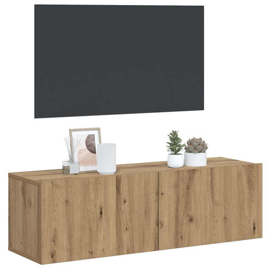 Wall Mounted TV Cabinet Artisan Oak 100x30x30 cm Engineered Wood Wall Mounted TV Cabinet Artisan Oak 100x30x30 cm Engineered Wood