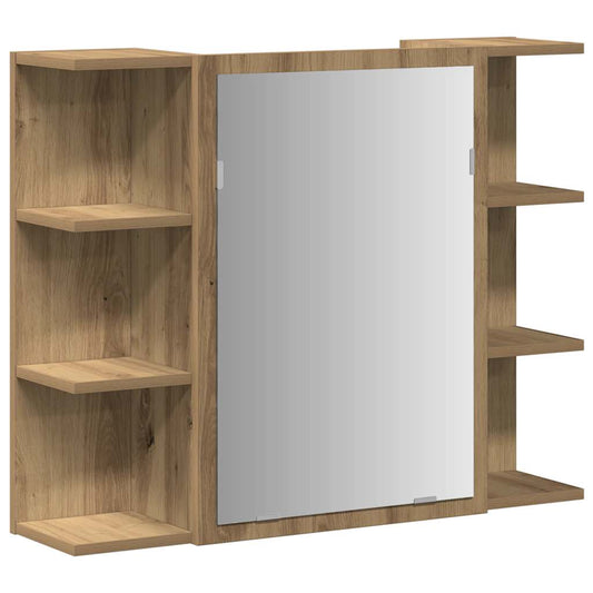 Bathroom Mirror Cabinet Artisan Oak 80x20.5x64 cm Engineered Wood Bathroom Mirror Cabinet Artisan Oak 80x20.5x64 cm Engineered Wood