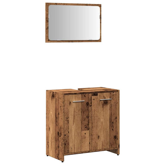 Bathroom Cabinet with Mirror Old Wood Engineered Wood Bathroom Cabinet with Mirror Old Wood Engineered Wood